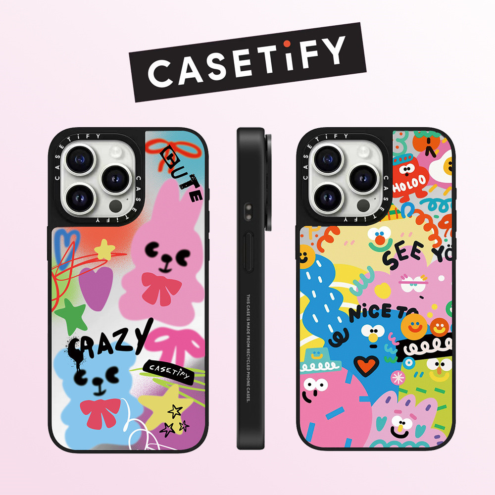 Drop proof CASETIFY เคสโทรศัพท์สําหรับ iPhone 16promax 16pro plus 15Pro 15promax 14promax 13 13promax พิมพ์ด้านข้างเคสแข็งการ์ตูน 12promax เคส iPhone 11 เคสแกะสลักคุณภาพสูง