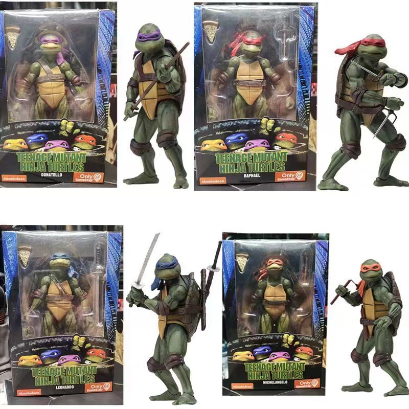 ฟิกเกอร์แอคชั่นสัตว์ประหลาดวัยรุ่น เต่านินจา รุ่นฟิล์มเนคคา TMNT ของเล่นโมเดลเคลื่อนย้ายได้
