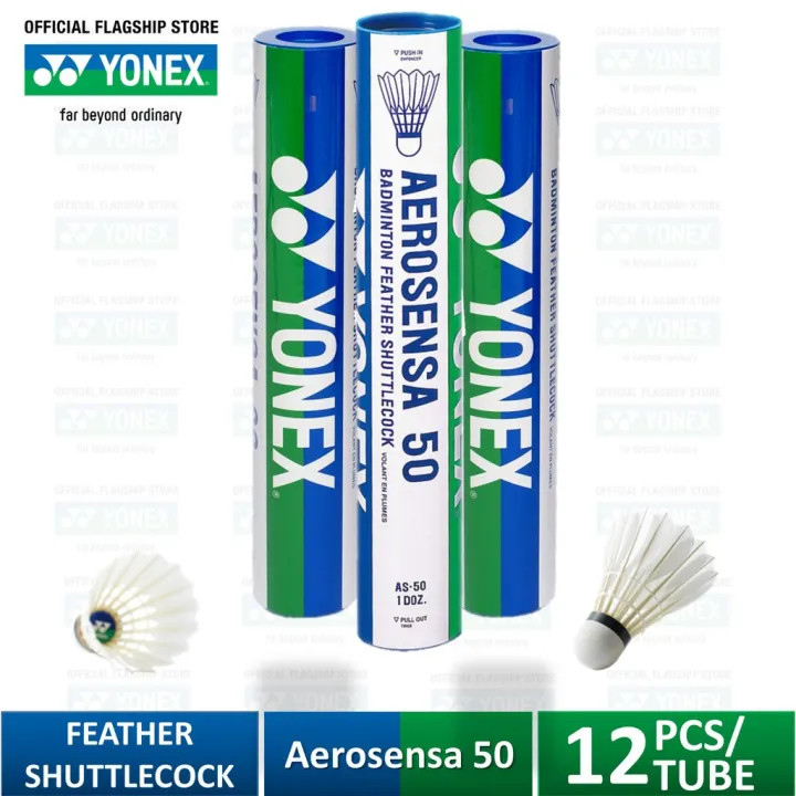 Yonex BADMINTON AEROSENSA 50 คุณภาพสูง GOOSE DOWN ลูกขนไก่สําหรับ Tournament 12 ชิ้น/6 ชิ้น 1TUBE