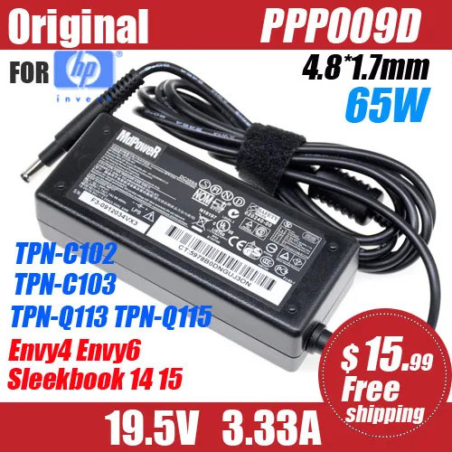 Original PPP009C PPP009D 19.5V 3.33A 65W แล็ปท็อป AC power adapter สําหรับ HP Pavilion ENVY4 ENVY6 T