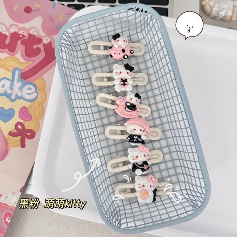 สาวหวานการ์ตูนคิตตี้กิ๊บสีขาวหยักแมวน่ารักเป็ดบิลคลิปนักเรียนเรียบคลิป