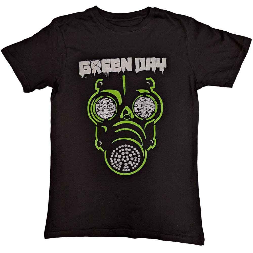 ได้รับอนุญาต Green Day Green Mask Mens Black T Shirt Green Day ClassicTee