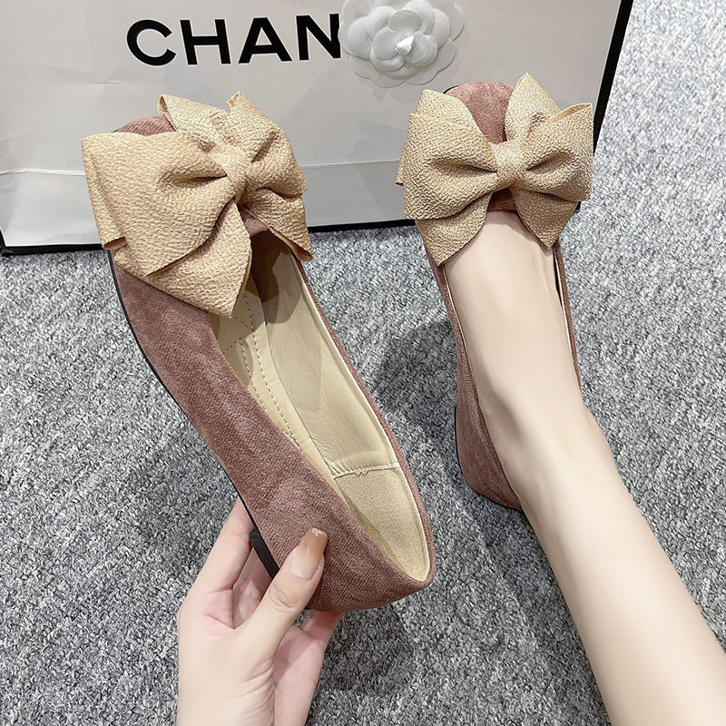 Soft Sole Boat Shoes Soft Sole Peas Shoes French New Style Sweet Bow