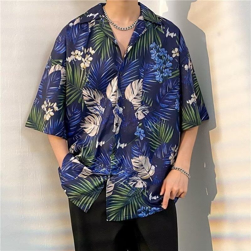 56MEN เสื้อฮาวาย แขนสั้น ลายดอก คอปกคิวบา thumbnail 4
