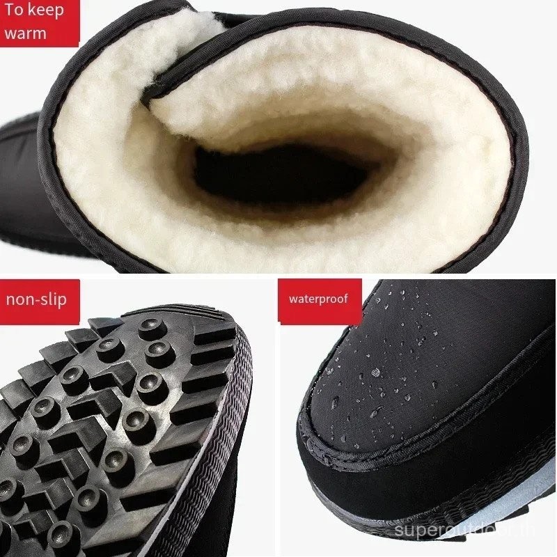 -40 ° อุ่นคู่รองเท้าผู้หญิงรองเท้าหิมะฤดูหนาว high BOOT 2023 thicken Plush กันน้ำลื่นรองเท้าผู้ชายรองเท้า Leer