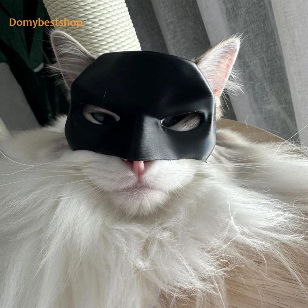 Bat Cat Avenger Mask Creative Black Cat Bat Mask Half Face Cat Mask Pet Supplies [Domybestshop.th]
