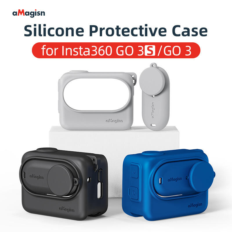 A aMagisn Insta360 GO3S, GO3 เคสซิลิโคน Shadow Stone อุปกรณ์ป้องกันกล้องกีฬา