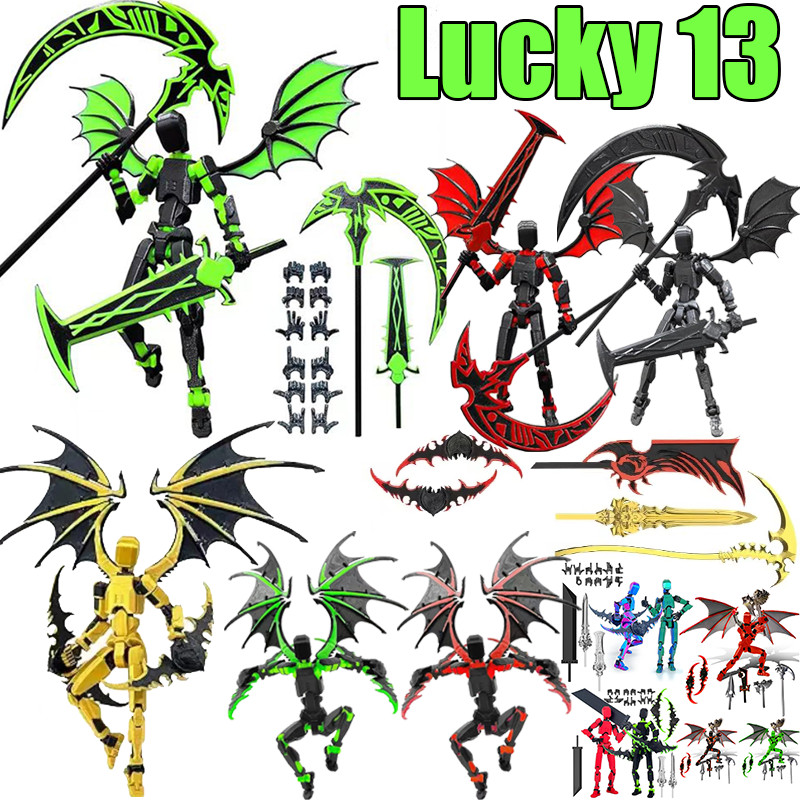 Hot Lucky 13 ของเล่น Death Vs Angel 3D พิมพ์หุ่นยนต์ของเล่น Dummy 13 Action Figure Lucky 13 รุ่น DIY ต่อสู้ Duel ตุ๊กตาประกอบของเล่นเด็กของขวัญ