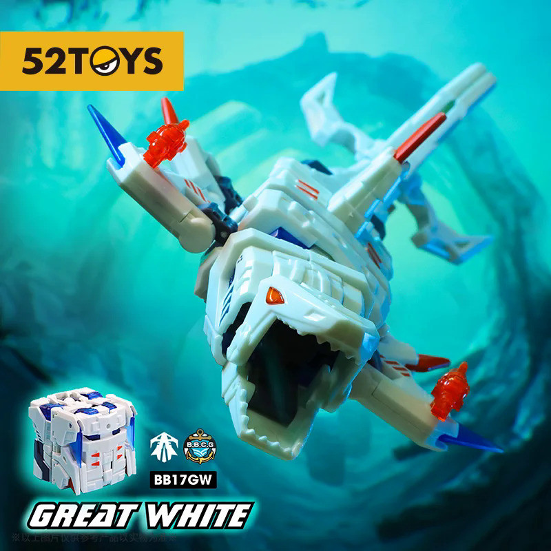 52TOYS BEASTBOX BB-17 GW GREAT WHITE Shark Deformation Toys Action Figure, Collectible Converting To