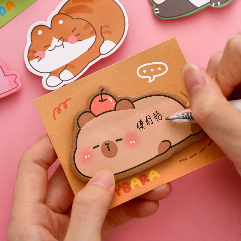 30 ชิ้นสัตว์น่ารัก Sticky Notes น่ารัก Kawaii Sticky กระดาษสนุก Pastel Art Party Self กาว Notepads สําหรับเด็กผู้หญิงโรงเรียนเครื่องเขียนสํานักงาน