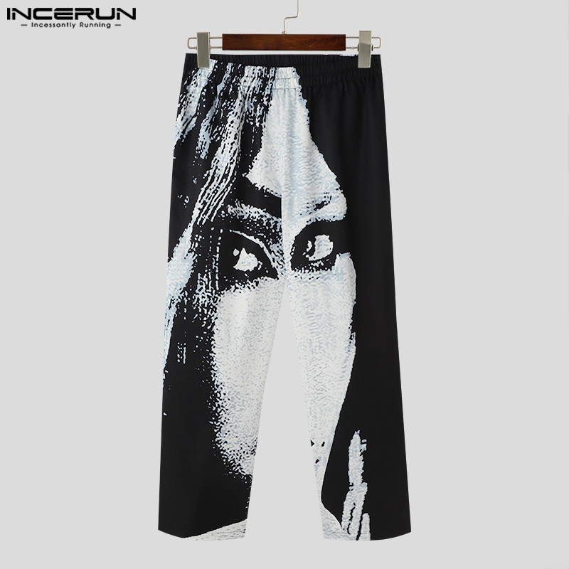 ไม่แน่นอน ผู้ชายวินเทจแฟชั่นบทคัดย่อตัวอักษรพิมพ์ออกแบบกางเกงลําลอง - รูปที่ 6