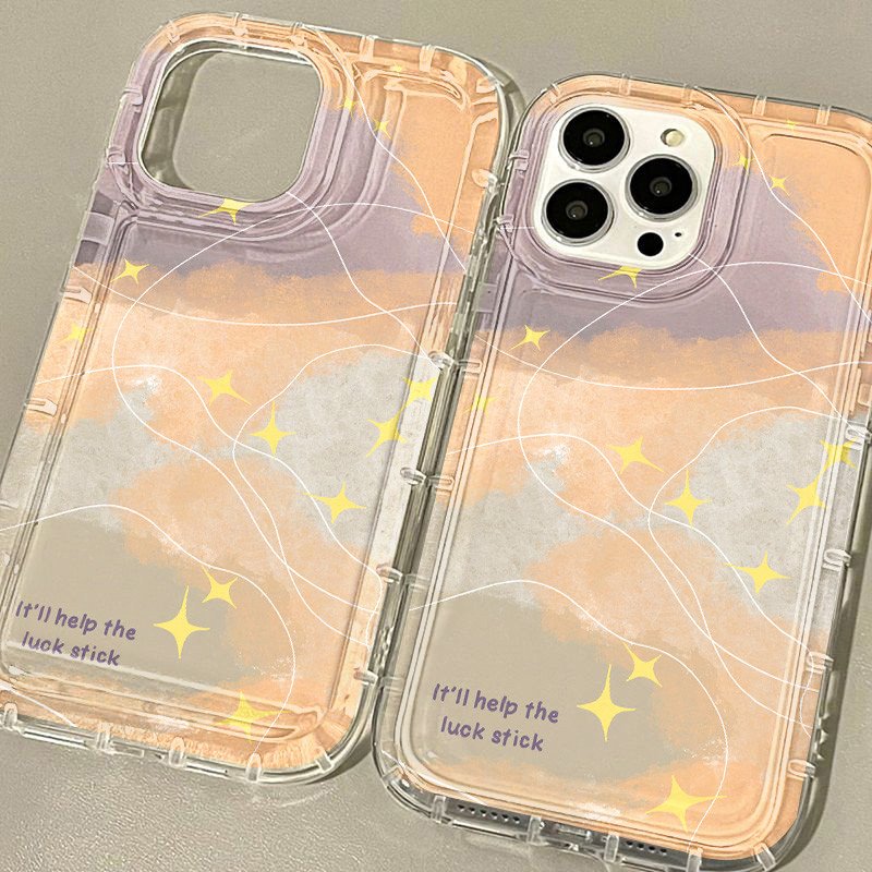 Case for iPhone 17 11 13 iPhone 15 14 12 Pro Max 6 7 8 Plus X XR XS MAX SE เคสนิ่มใสถุงลมนิรภัยกันกระแทกการ์ตูนน่ารัก