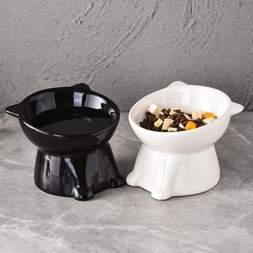 เป็นตัวเอก ชามแมว,เซรามิกสร้างสรรค์สัตว์เลี้ยงชามเท้าสูง,เครื่องจ่ายอาหารความจุขนาดใหญ่ปากเอียงหลายใช้อาหารสุนัขให้อาหารอ่างลูกแมวลูกสุนั - รูปที่ 4