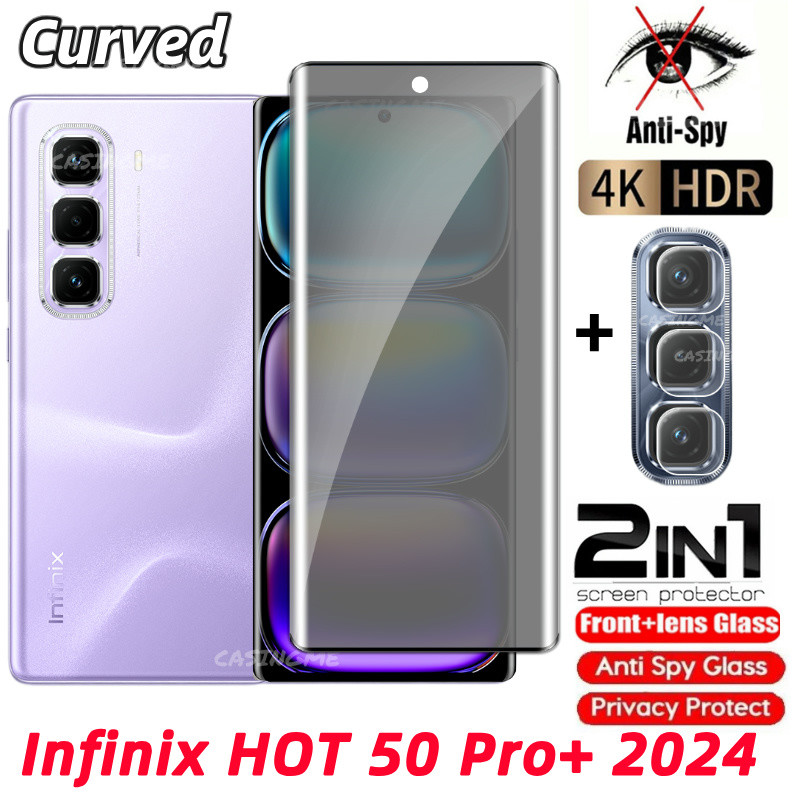 Infinix HOT 60 Pro กระจกนิรภัยส่วนตัว Anti-Spy คลุมทั้งหมด ปกป้องหน้าจอ Anti Peek ฟิล์มความเป็นส่วนตัว สําหรับ HOT 50 Pro+ 50i 50 Pro+ Plus 5G 4G
