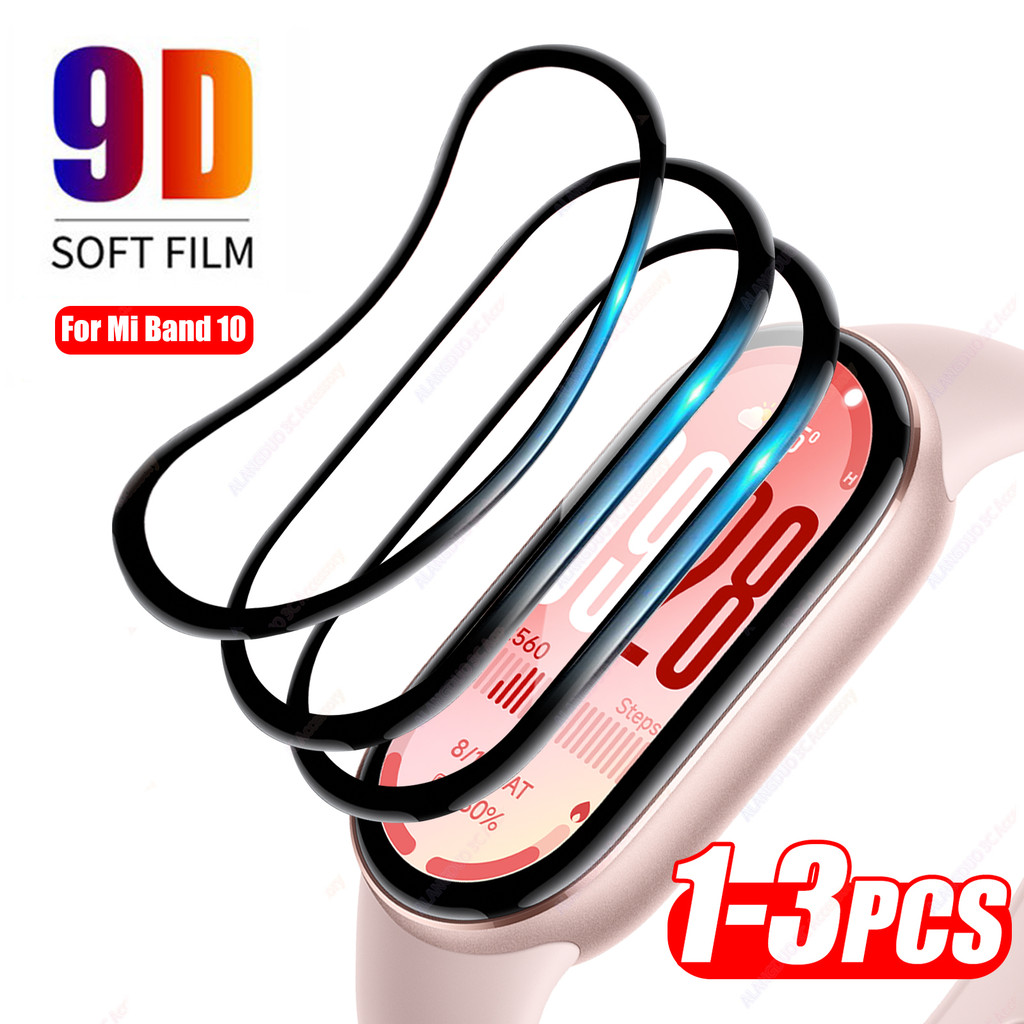 1-3PCS 3D ฟิล์มโค้งสําหรับ Xiaomi Mi Smart Band 10 9 87 6 5 ป้องกันหน้าจอ Mi Band10 ฟิล์มไม่แก้ว