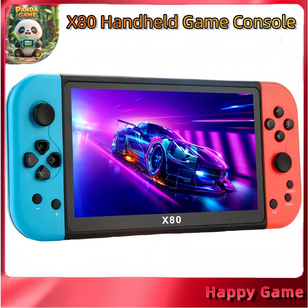 🔥X80 เกมคอนโซล พกพา เกมกด เกมส์บอย 7.0 นิ้วจอ Game Player Retro Mini  Handheld Game Console