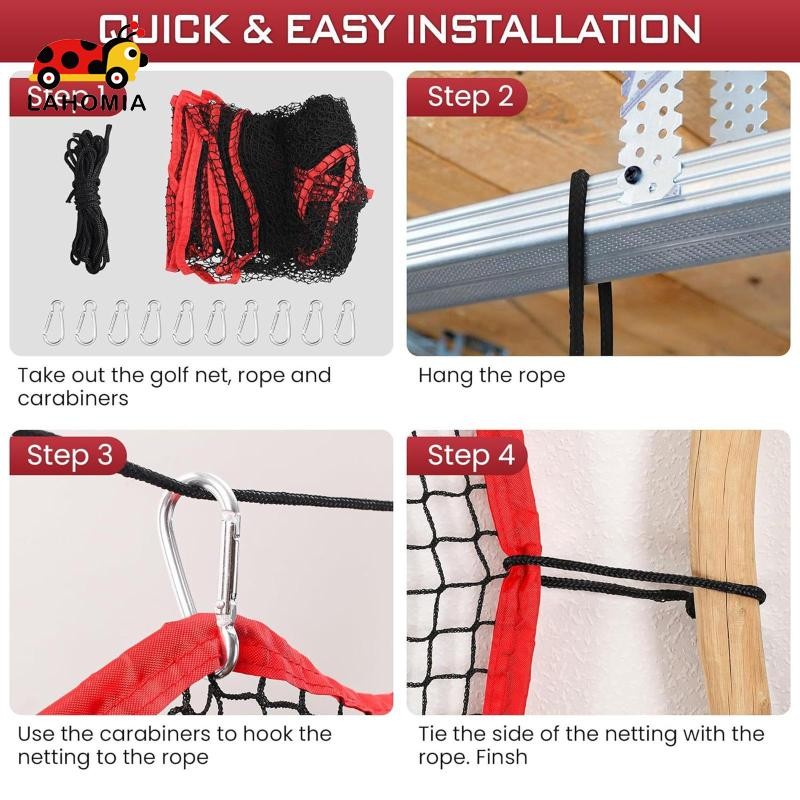 [Lahomia] ตาข่ายฝึกซ้อมกอล์ฟ Flameer ขนาด 32.8ฟุต พร้อมเชือกไนลอน ติดตั้งง่าย ใช้ได้ทั้งในร่มและกลางแจ้ง สำหรับ backyard driving และ batting เบสบอล ฟุตบอล - รูปที่ 2