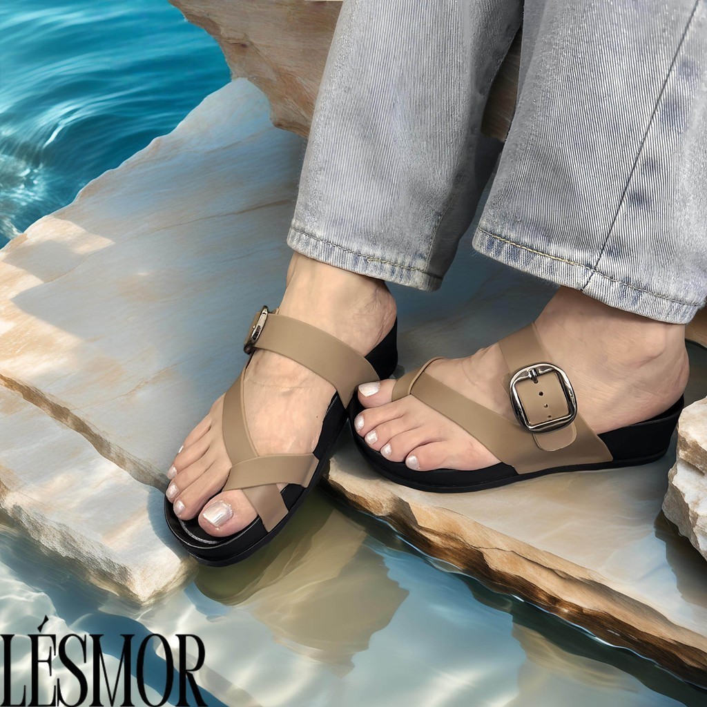 Berkin cross strap หัวเข็มขัดปรับได้ 5 ซม. รองเท้าแตะผู้หญิง
