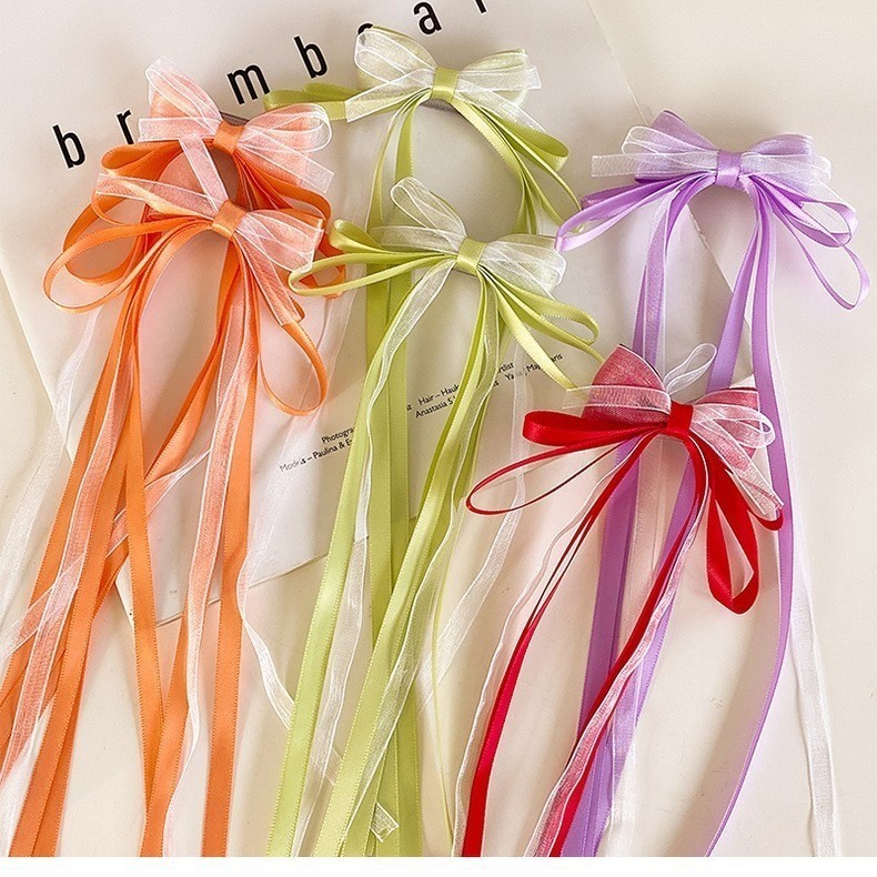 Maolili - CHILDRENS RIBBON CLIPS SET 2 H613 เครื่องประดับผมสําหรับเด็กพร้อมริบบิ้นน่ารักกิ๊บติดผม