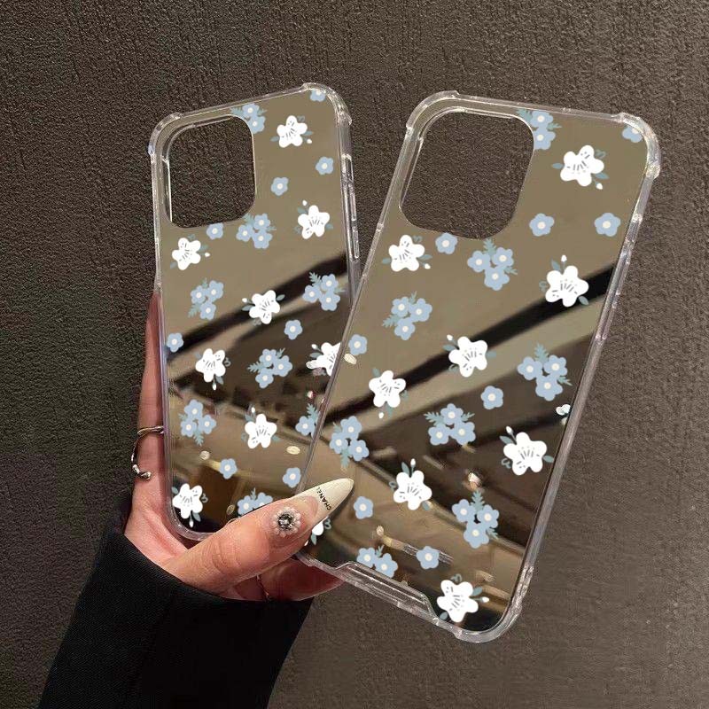 SAMSUNG Make Up Mirrorเคสโทรศัพท์สําหรับSamsung A15 A16 A35 A36 A55 A56 A05 S23 FE S24 FE S25 S22 Plus Ultraดอกไม้ออกแบบปก