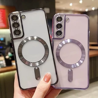 SAMSUNG ซัมซุง ใหม่มินิมอลโปร่งใสรวมทุกอย่างป้องกันการตกเคสโทรศัพท์แม่เหล็กเหมาะสําหรับ ซัมซุง กาแลคซี ก05 05ส 06 07 14 15 16 17 24 25 26 34 35 36 54 55 56
