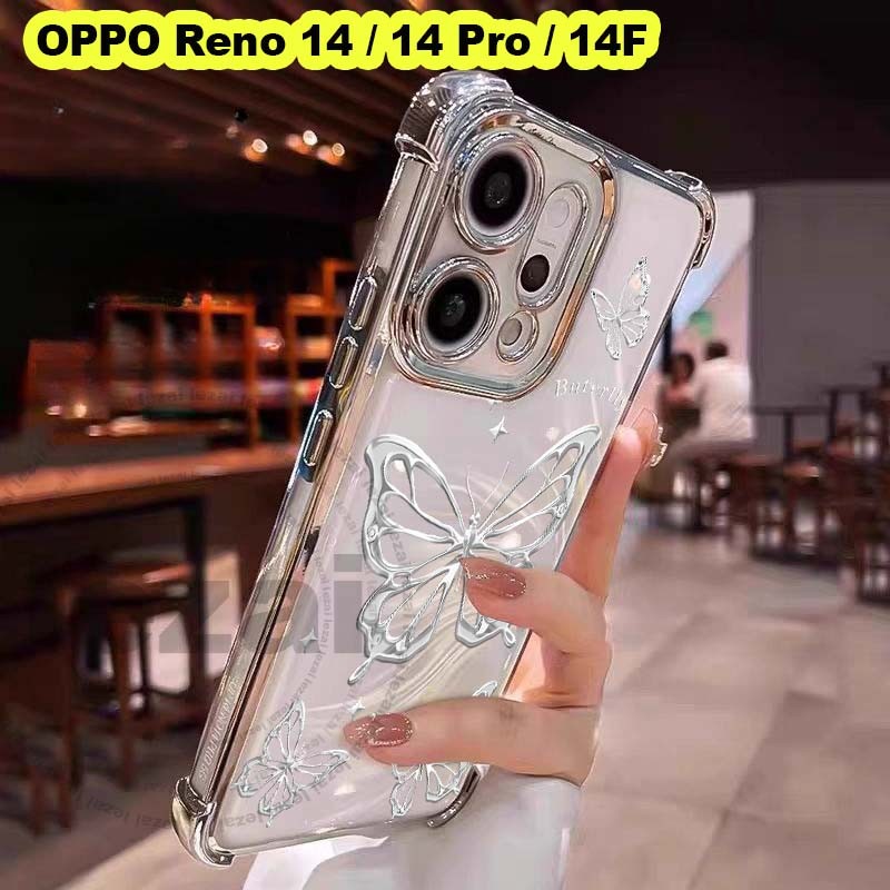 OPPO Reno 14F 14 5GเคสOPPO Reno 14 Pro 5GเคสOPPO Reno 14F 5G 2025 กรณีนุ่มกันกระแทกโปร่งใสหรูหรา Gli