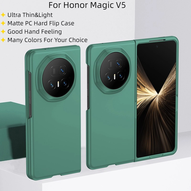 สําหรับ Honor Magic V3 V 5 V5 กรณีหรูหราผิวรู้สึก Matte PC Hard Flip ฝาครอบโทรศัพท์ปลอกสําหรับ Honor