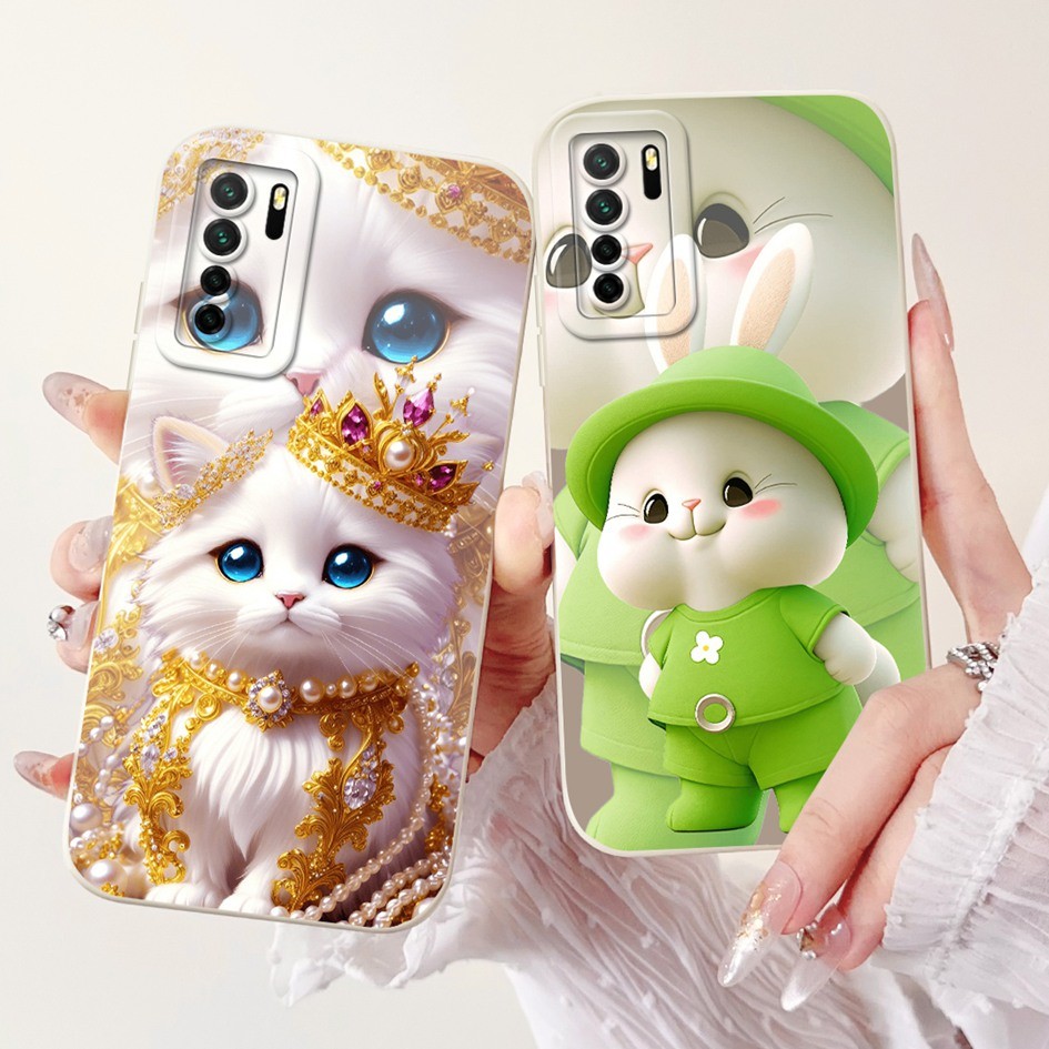 ปลอกใหม่สําหรับ Huawei Nova 7 SE กรณี CDY-NX9B น่ารักการ์ตูนกันกระแทก TPU เคสโทรศัพท์สําหรับ Huawei 
