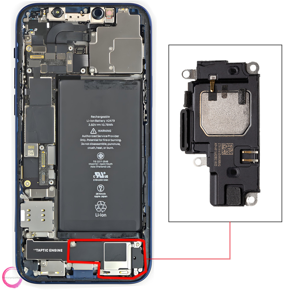 ลําโพงดังสําหรับ iPhone X XR XS 11 12 13 Mini Pro Max เปลี่ยนหน่วยลําโพงเสียงด้านล่าง