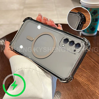 เคสสําหรับ OPPO Reno 4 5 5k เคสโทรศัพท์ซิลิโคน TPU พร้อมการชาร์จแม่เหล็กและสี่มุมป้องกันการตกเปลือกนิ่มโปร่งใส 009