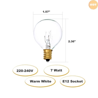 [2025 Super Sale]G40 หลอดไฟเปลี่ยน G40 ทังสเตน 7W 220-240V Clear Globe หลอดไฟ E12 ฐานหลอดไฟสําหรับในร่มกลางแจ้ง Patio Decor บ้านงานแต่งงานตกแต่ง