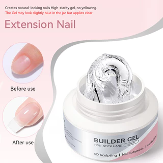 BORN PRETTY 2 ชิ้น No-Sticky Quick Extension เล็บเจลชุด 60g Clear Milky White 3D แกะสลัก Moulding กาว Soak Off Construction UV GEL Vernis