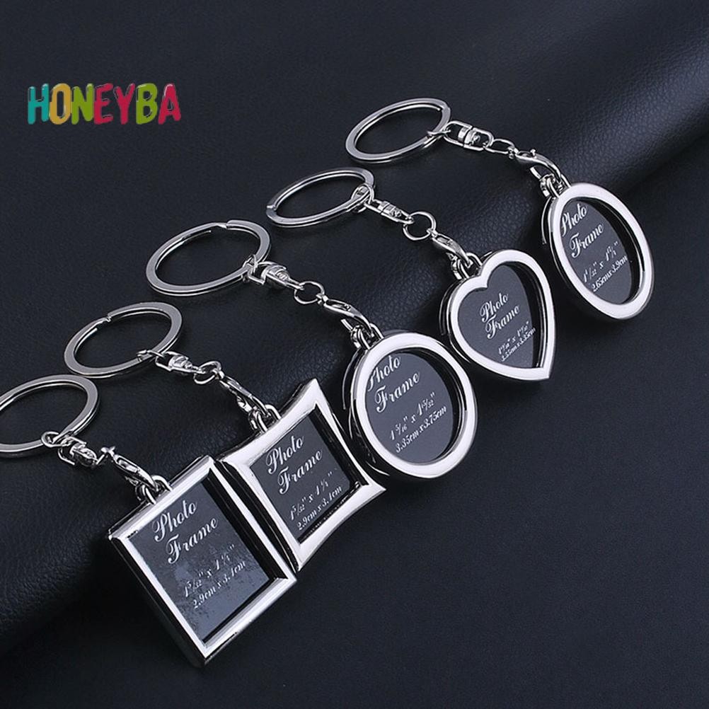 <Honeyba> 1 ชิ้น Chic โปร่งใสใสใส่กรอบรูปพวงกุญแจพวงกุญแจ Nice