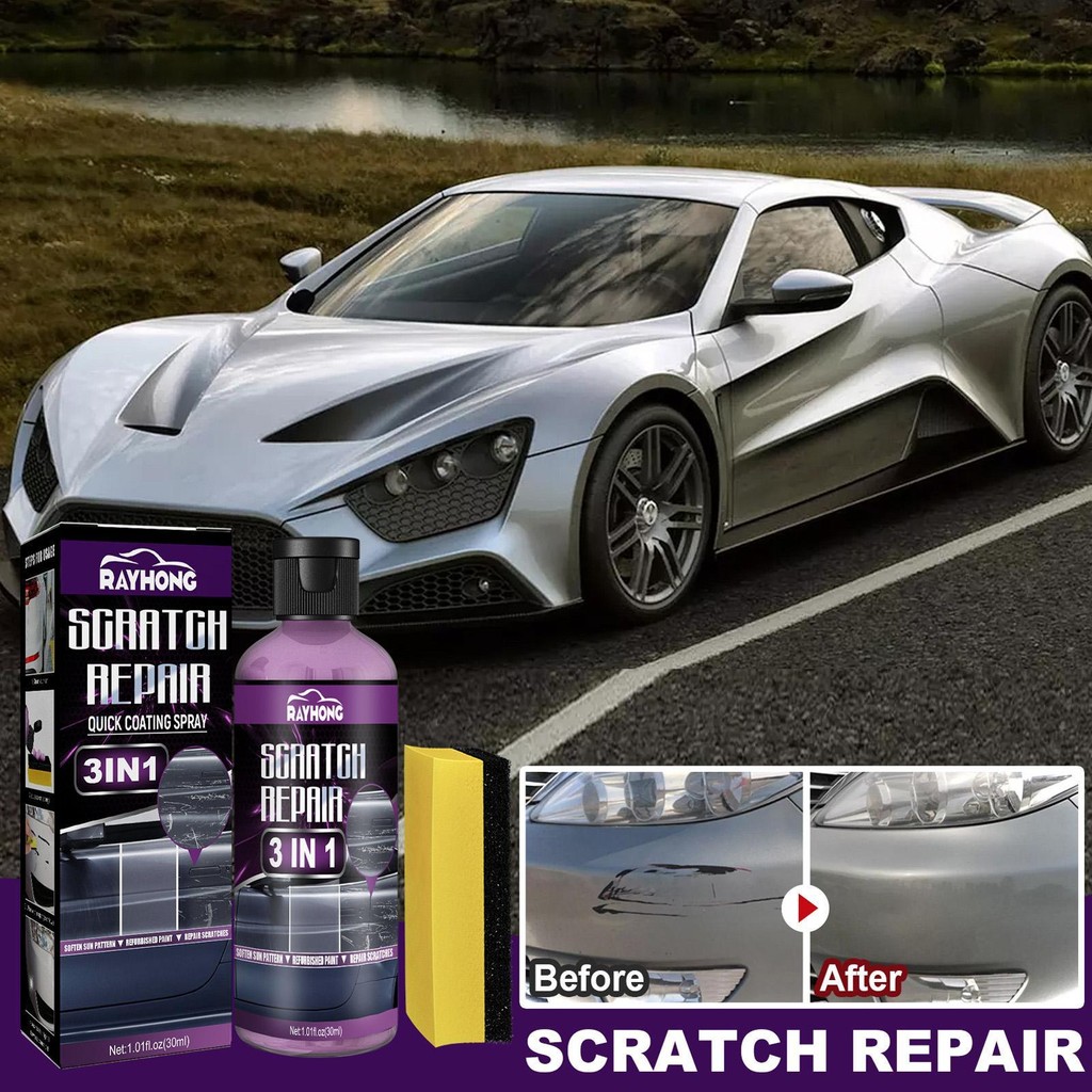 Car Nano Repairing Spray Car Scratch Remover พร้อมฟองน้ํา Fast Repair Scratching Repairing Polish Sp