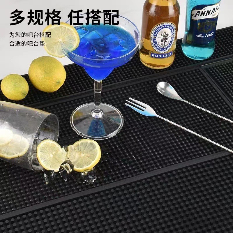 €Bar Mat Drain Mat Bar Anti-slip Bar Coaster Wine Desktop pvc Rubber Mat Square Insulation Mat Milk