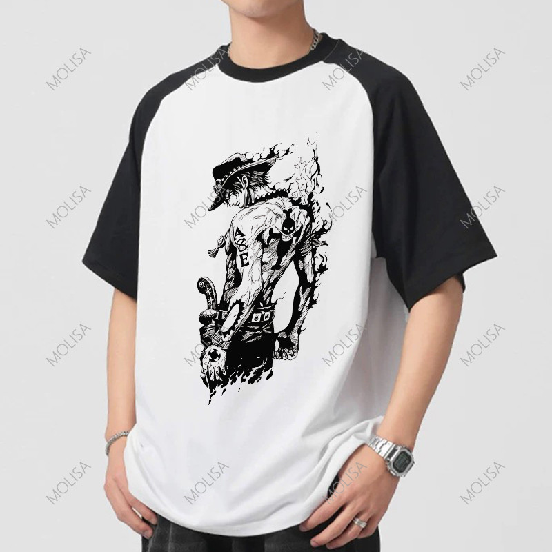 molisa เสื้อ oversized cotto100% ผ้านุ่ม เสื้อยืดคอกลม Printed Tshirt เสื้อยืดผู้ชาย 68095#