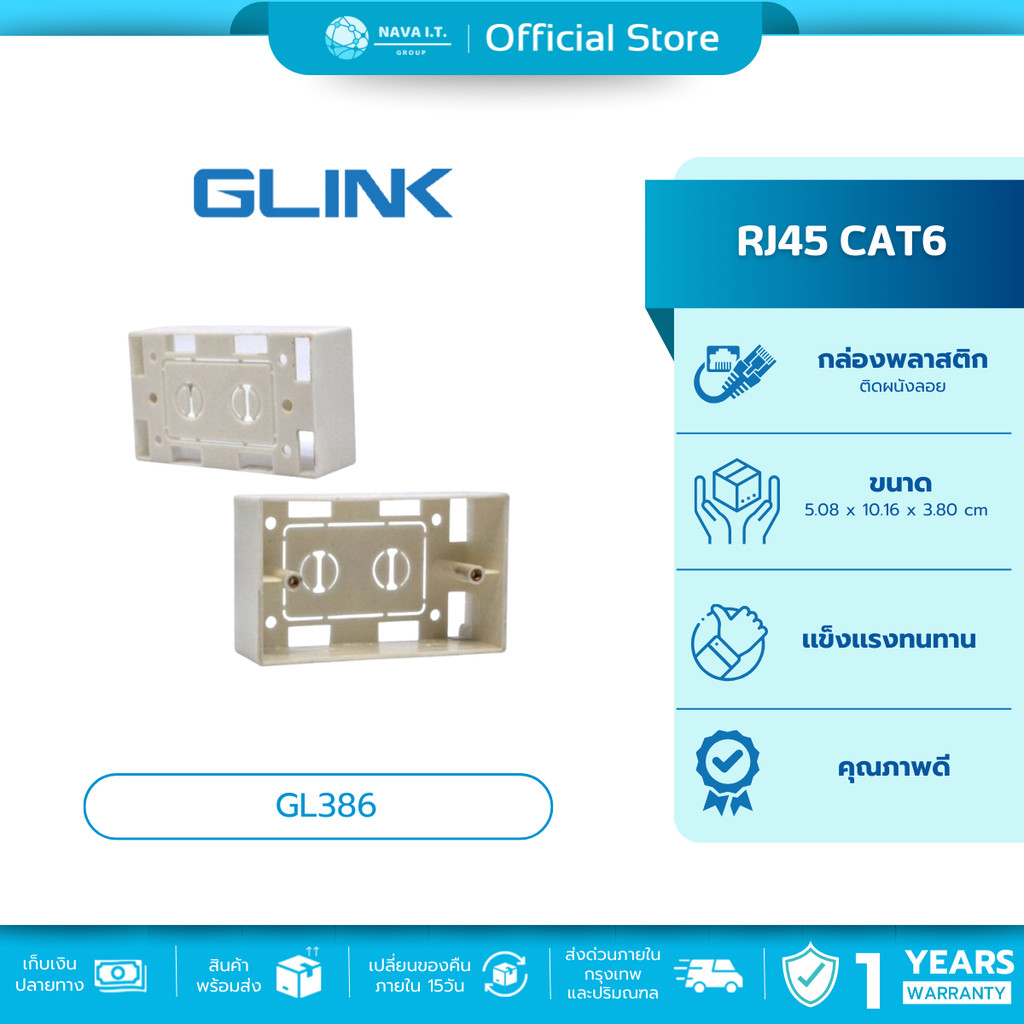 (มีส่งด่วน) GLINK GL386 WALL BOX 2X4 ลึก 36MM สินค้าใหม่