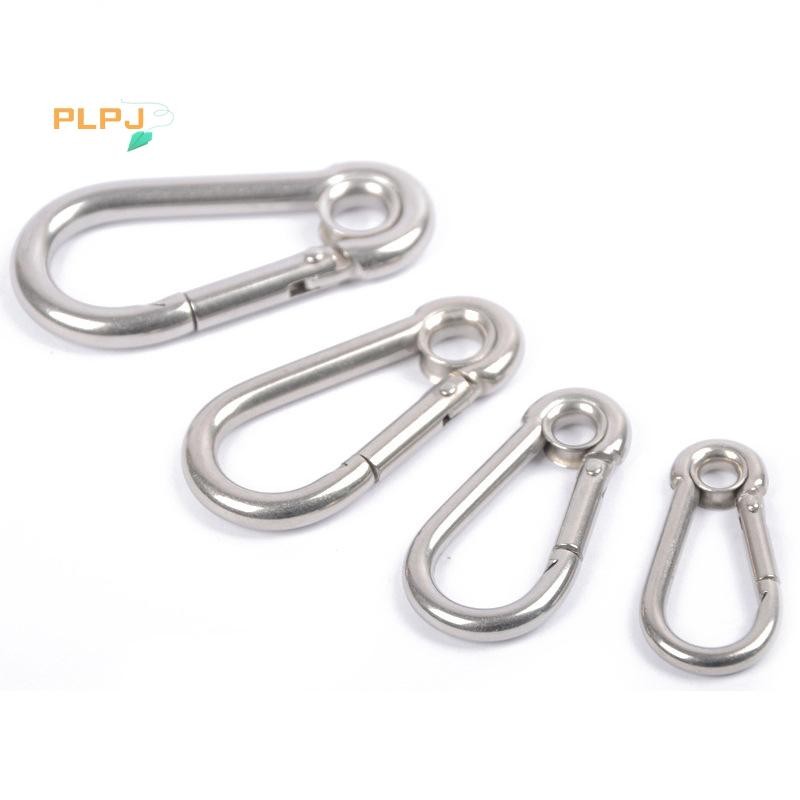 PLPJ M4 M5 M6 M7 M8 สแตนเลส Carabiner Carbine Snap Hook ตาไก่สปริงหัวเข็มขัดแหวนใหม่