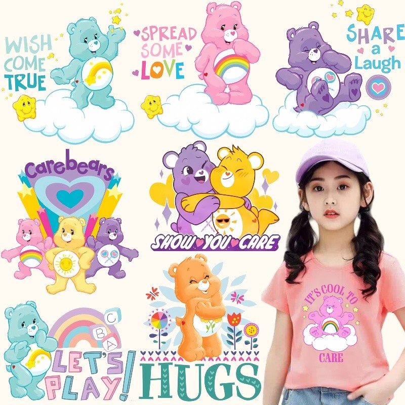 Care Bears สติ๊กเกอร์ปั๊มร้อน สำหรับงาน DIY และตกแต่งผ้า