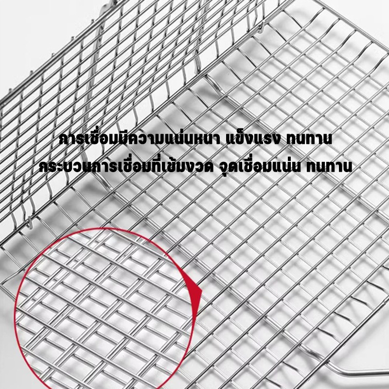 COD ตะแกรงปิ้งย่าง ตะแกรงปิ้งปลา มีด้ามจับ ทนความร้อนไม่เกิดสนิม สำหรับปิ้งปูหอย ใช้กลางแจ้ง - รูปที่ 7