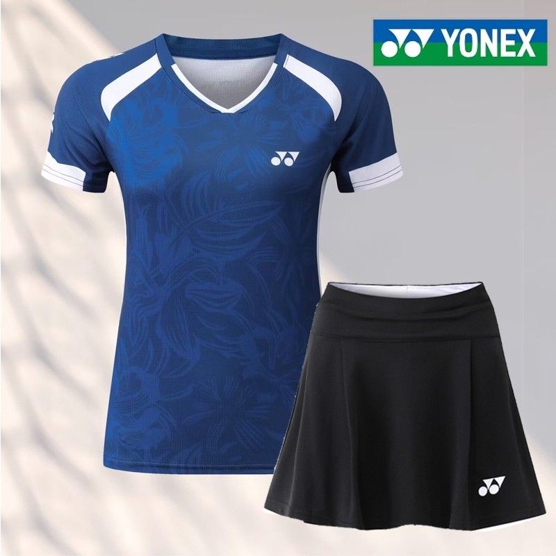 ชุดปิงปองแบดมินตัน Pro พร้อมเสื้อท็อปแขนสั้นแห้งเร็ว และกระโปรงการแข่งขัน | มีให้เลือกหลายไซส์ (S-3XL)