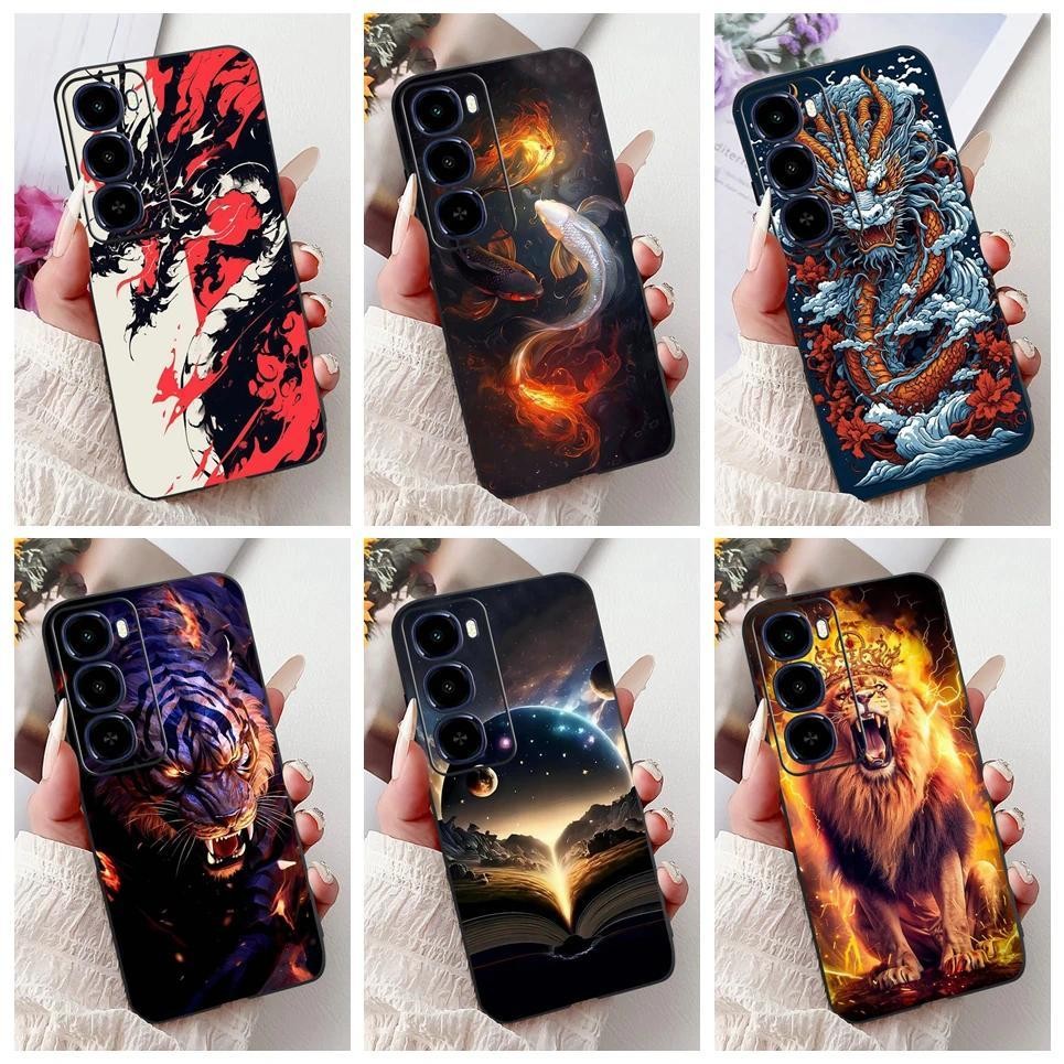 Cool Dragon Lion Tiger การ์ตูน 2D พิมพ์รูปแบบปลอกสําหรับ Itel City 100 City100 กรณีซิลิโคนอ่อนนุ่มสี