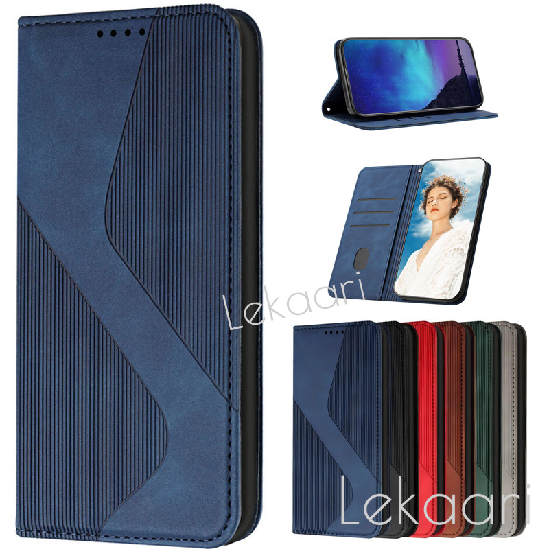 Matte Magnetic Flip Case สําหรับ Huawei Honor 70 60 50 se Magic 6 Nova Y90 Y70 9 8i Pro Lite หนังลายกระเป๋าสตางค์ช่องใส่การ์ดฝาครอบโทรศัพท์