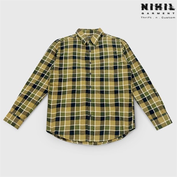เสื้อเชิ้ต (UNI FLANNEL XL GREEN) ใน CARO BLUE - SIZE XL