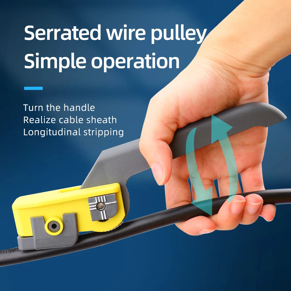 KMS-K Optical Fiber Longitudinal เครื่องตัดสายเคเบิล Optical Fiber Sheath Stripper เครื่องปอกสายเคเบิลเครื่องมือคีมปอกสายเคเบิล