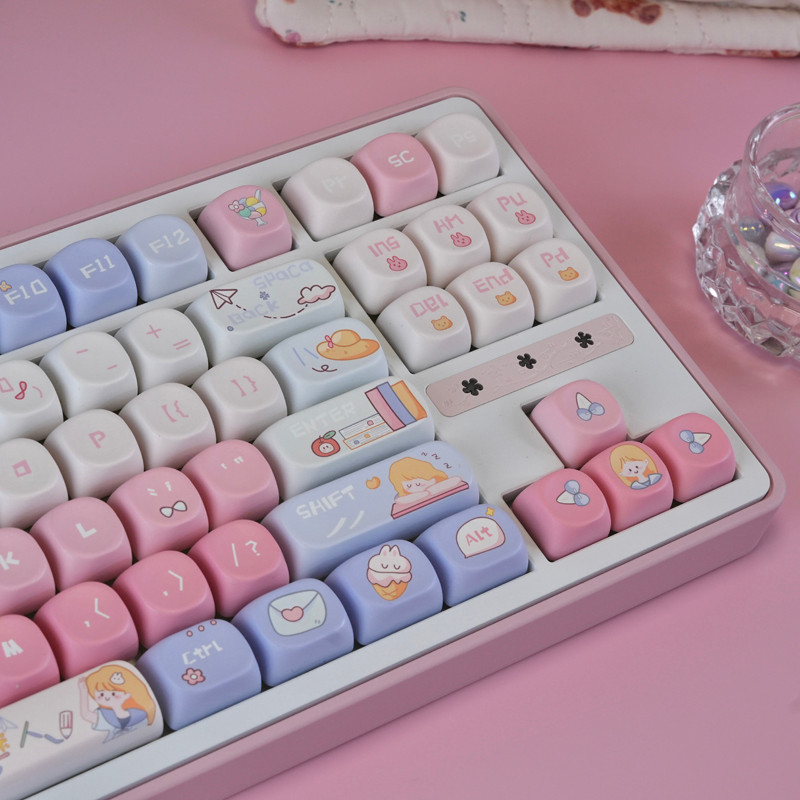 (เฉพาะปุ่มกด) ธีมฤดูร้อน MOA Profile PBT Keycaps Dye-Sublimation ไทยอังกฤษสําหรับ 61/68/87/98/104 การปรับแต่งคีย์บอร์ดแบบกลไก