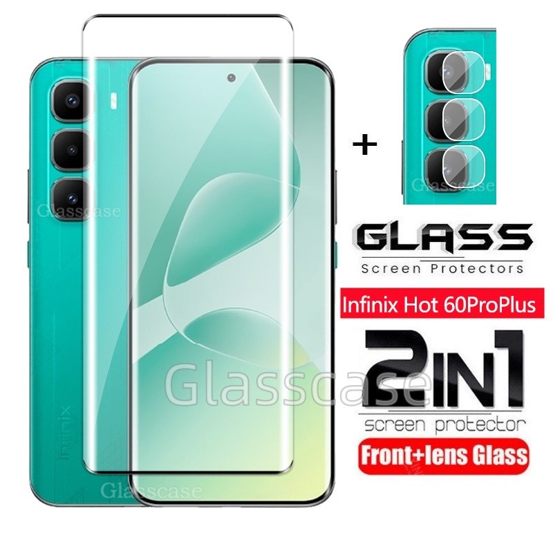 2 In 1 9H HD ป้องกันหน้าจอกระจกนิรภัยสําหรับ Infinix Hot 60 6 0 i pro plus Hot60proplus 60i 60pro + 
