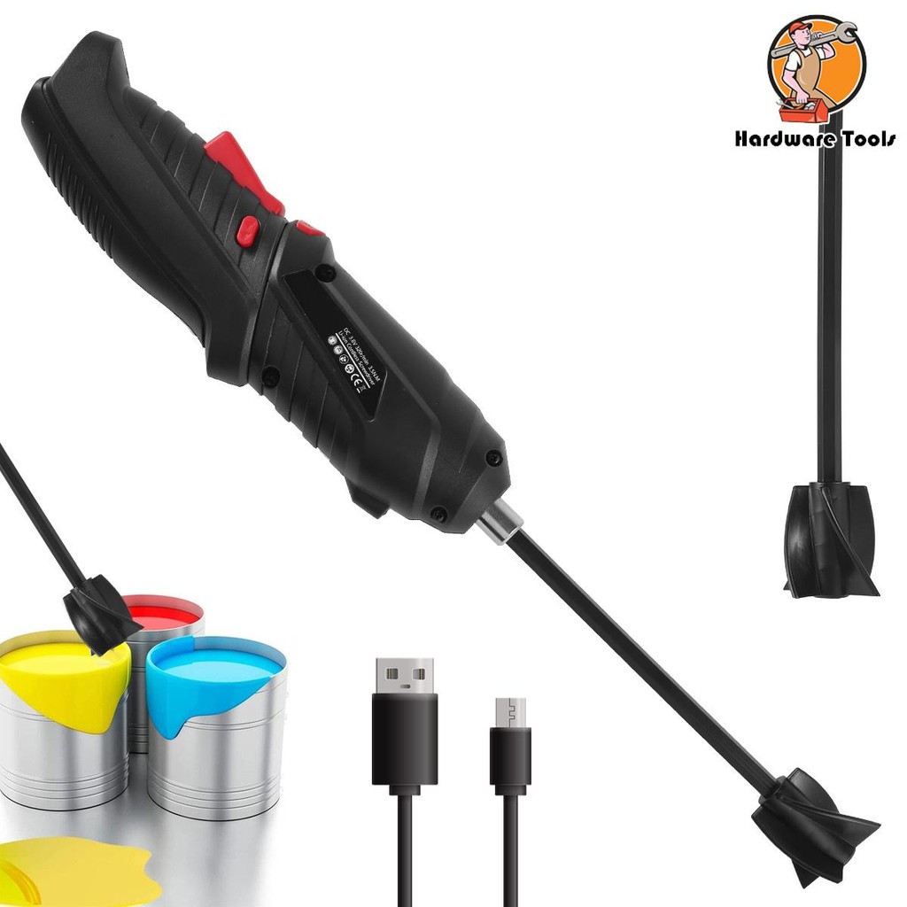 เครื่องผสมเรซินอีพ็อกซี่ไฟฟ้า USB ชาร์จเครื่องกวนเรซินพร้อม 2 พายกวนสําหรับฟอง Minimizing SHOPQJC9935