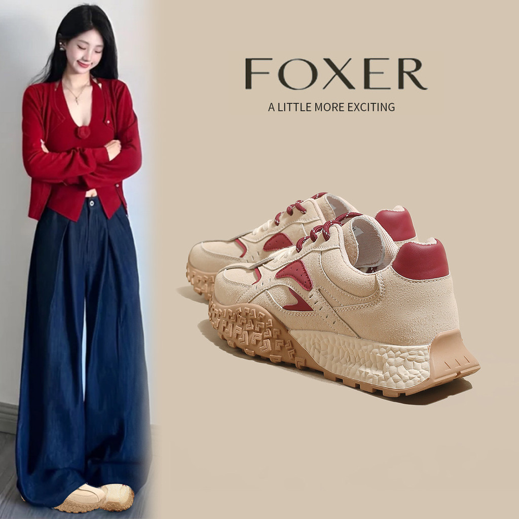 FOXER รองเท้ากีฬาผู้หญิงแฟชั่น ออกแบบมาเพื่อสวมใส่สบาย พื้นรองเท้าหนากันกระแทก กันลื่น รองเท้าลำลอง