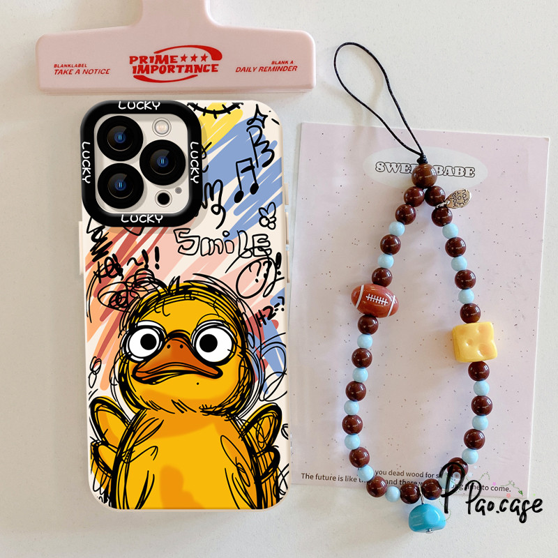 เคสเป็ดสีเหลืองลายการ์ตูนกราฟฟิตีสุดสร้างสรรค์ สำหรับ IPhone 16 13 11 15 12 14 ProMax XR 7 16 8 Plus XS X Max SE 2020